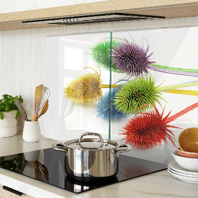 Snijplanken van glas Kleurrijke, driedimensionale bloemen