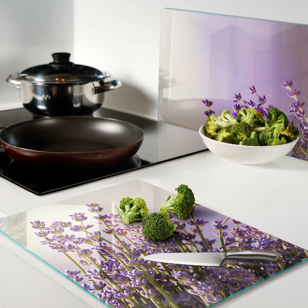 Glazen snijplanken Lavendelbloemen in het raam