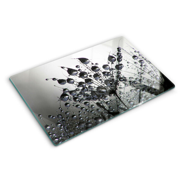 Glazen snijplanken Waterdruppels op planten