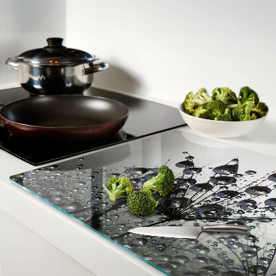 Glazen snijplanken Waterdruppels op planten