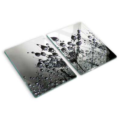 Glazen snijplanken Waterdruppels op planten