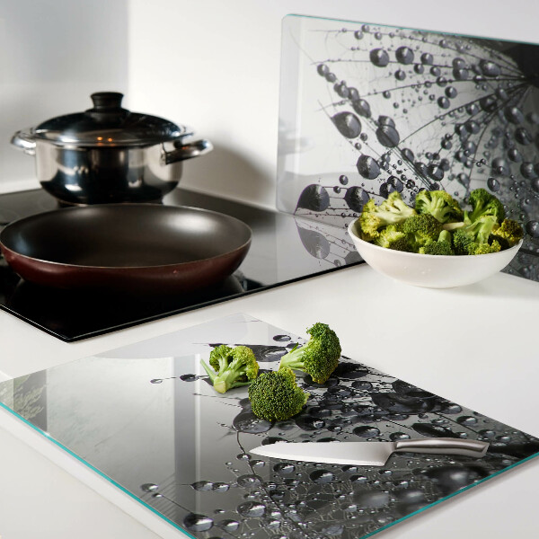 Glazen snijplanken Waterdruppels op planten