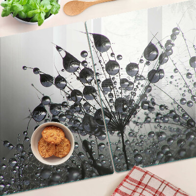 Glazen snijplanken Waterdruppels op planten