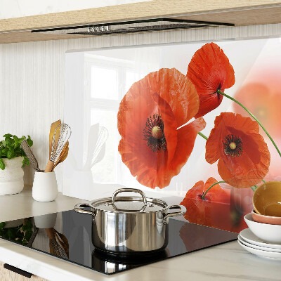 Snijplanken van glas Klaprozen in rode kleur