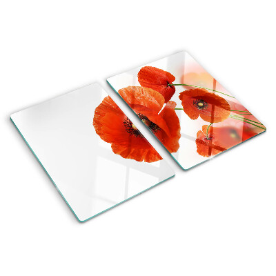 Snijplanken van glas Klaprozen in rode kleur