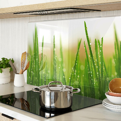 Glazen snijplanken Gras met waterdruppels