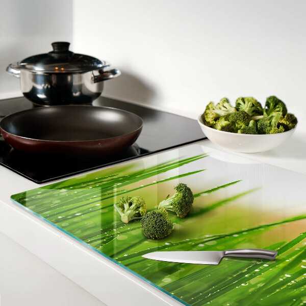 Glazen snijplanken Gras met waterdruppels