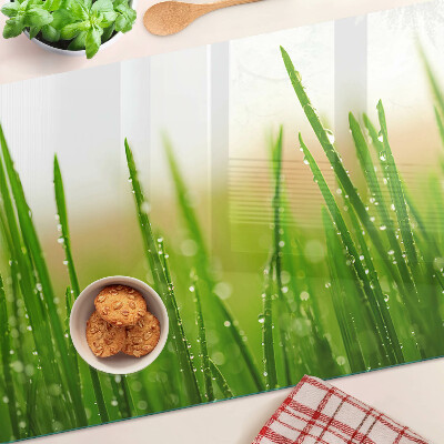 Glazen snijplanken Gras met waterdruppels