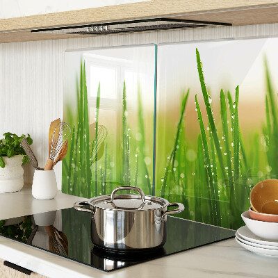 Glazen snijplanken Gras met waterdruppels