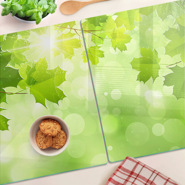 Glazen snijplanken Bladeren in de zonnestralen