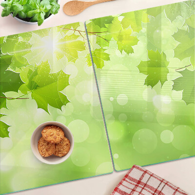 Glazen snijplanken Bladeren in de zonnestralen