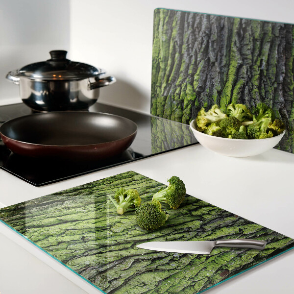 Glazen snijplanken Groene boomschors