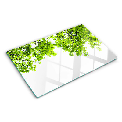 Snijplanken glas Groene bladeren tegen de hemel