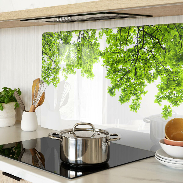 Snijplanken glas Groene bladeren tegen de hemel