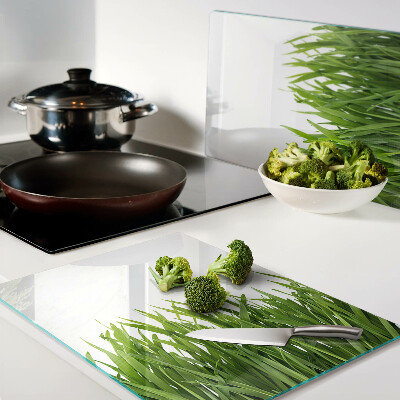 Snijplanken van glas Groen gras