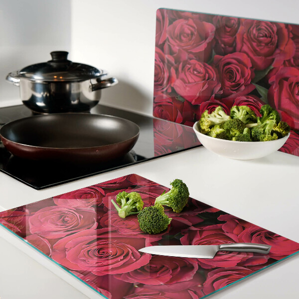 Glazen snijplanken Rode rozen