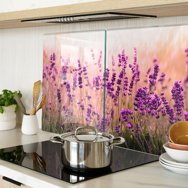 Snijplanken van glas Lavendelveld in de zon