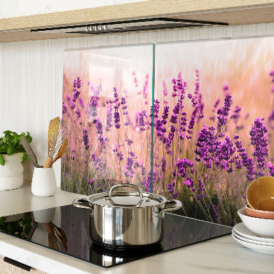 Snijplanken van glas Lavendelveld in de zon