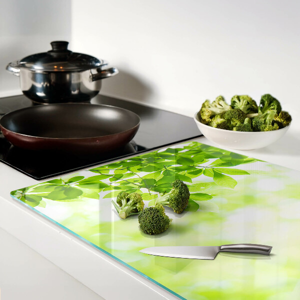 Snijplanken van glas Groene bladeren in het licht