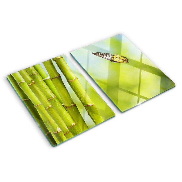 Glazen snijplanken Bamboe en vlinderontwerp
