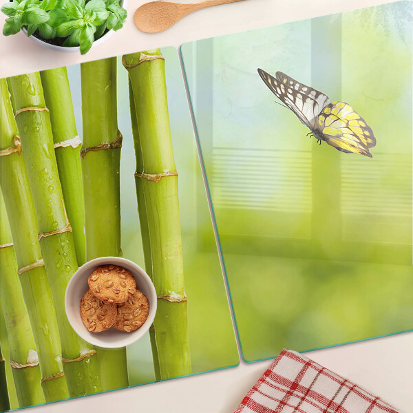 Glazen snijplanken Bamboe en vlinderontwerp