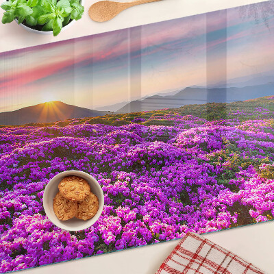 Glazen snijplanken Bloemenlandschap bij zonsondergang