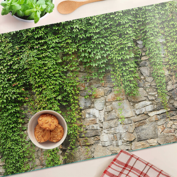 Snijplanken van glas Groene muur met mos