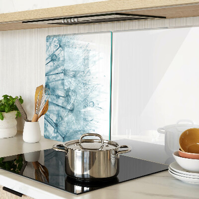 Snijplanken glas Paardenbloemen met waterdruppels