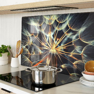 Snijplanken van glas Paardenbloemen in macrofotografie