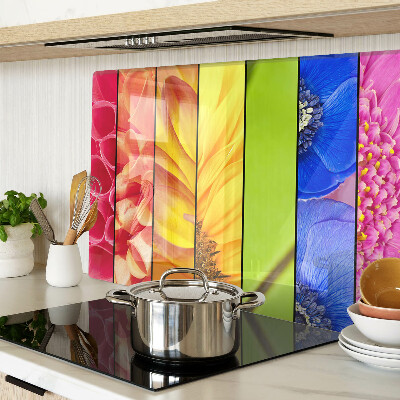 Snijplanken van glas Bloemmotieven in intense kleuren