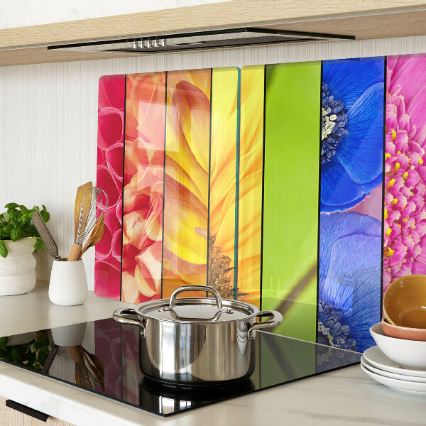 Snijplanken van glas Bloemmotieven in intense kleuren