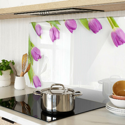 Snijplanken glas Tulpen op een witte achtergrond