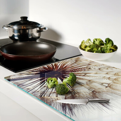 Glazen snijplanken Paardenbloemen in het licht