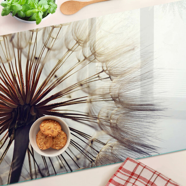 Glazen snijplanken Paardenbloemen in het licht