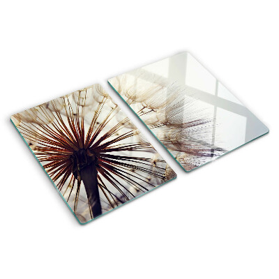 Glazen snijplanken Paardenbloemen in het licht