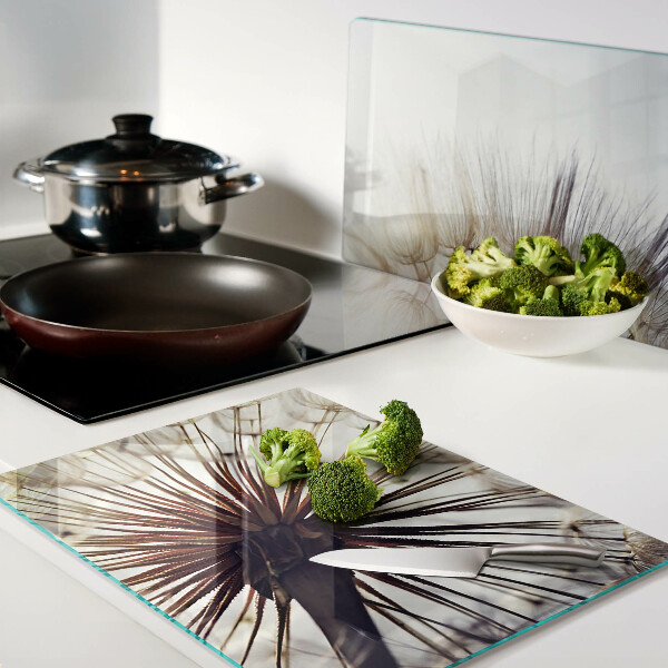 Glazen snijplanken Paardenbloemen in het licht