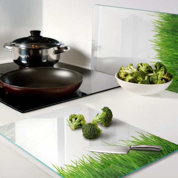 Snijplanken van glas Groen gras