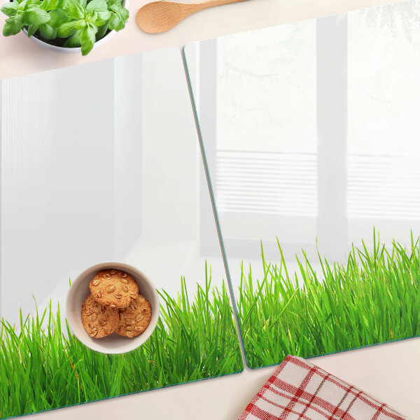 Snijplanken van glas Groen gras