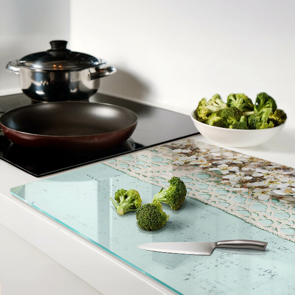 Snijplanken glas Bloemenpatroon met kant