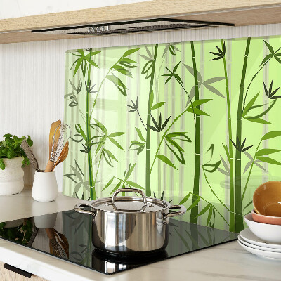 Snijplanken glas Bamboe op een groene achtergrond