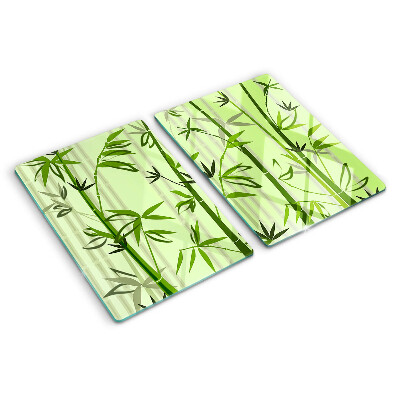 Snijplanken glas Bamboe op een groene achtergrond