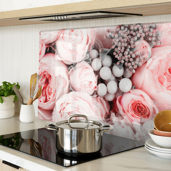 Snijplanken glas Rozen in verschillende tinten roze