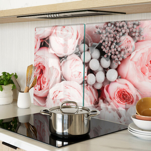 Snijplanken glas Rozen in verschillende tinten roze