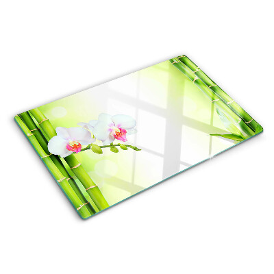 Snijplanken van glas Orchideeën en bamboe