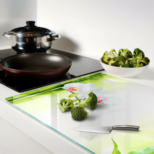 Snijplanken van glas Orchideeën en bamboe