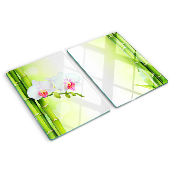 Snijplanken van glas Orchideeën en bamboe