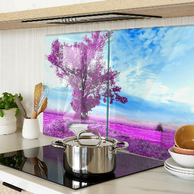 Snijplanken glas Een paarse boom tegen de hemel