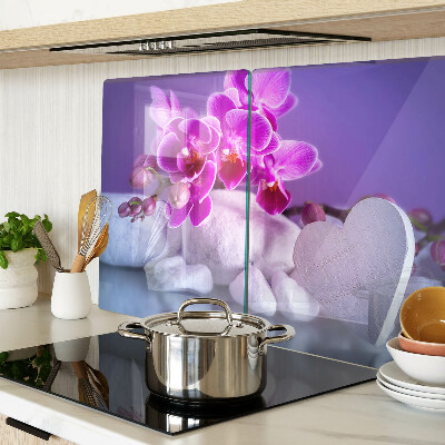 Glazen snijplanken Orchideeën op stenen