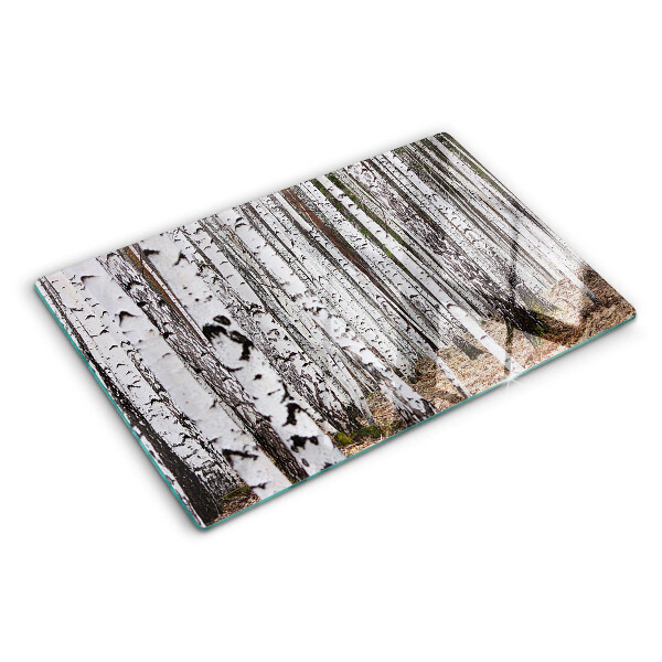 Snijplanken glas Witte stammen van berkenbomen