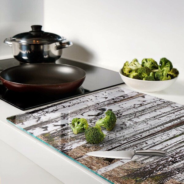 Snijplanken glas Witte stammen van berkenbomen